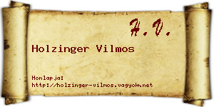 Holzinger Vilmos névjegykártya